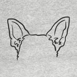 German Shepherd Ears, Dog Ears outline T-Shirt